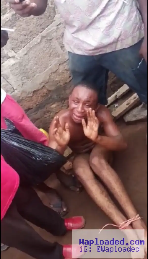 Photos: Young boy beaten and stripped naked for stealing a phone in Benin city